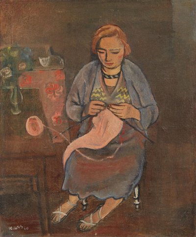 Woman Knitting by Georges Karpeles